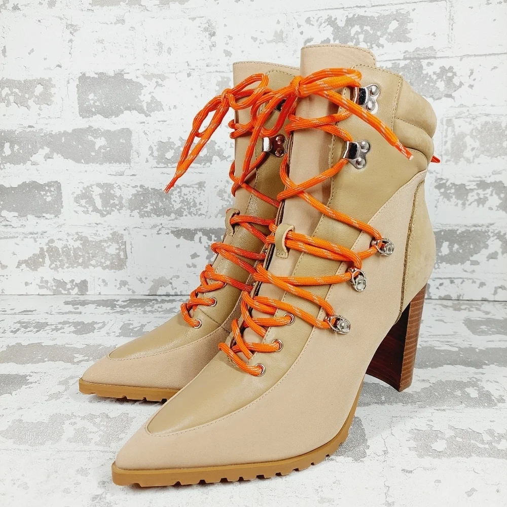 NEW Steve Madden Kare Lace-Up Boot In Sand O151 - Picture 2 of 12